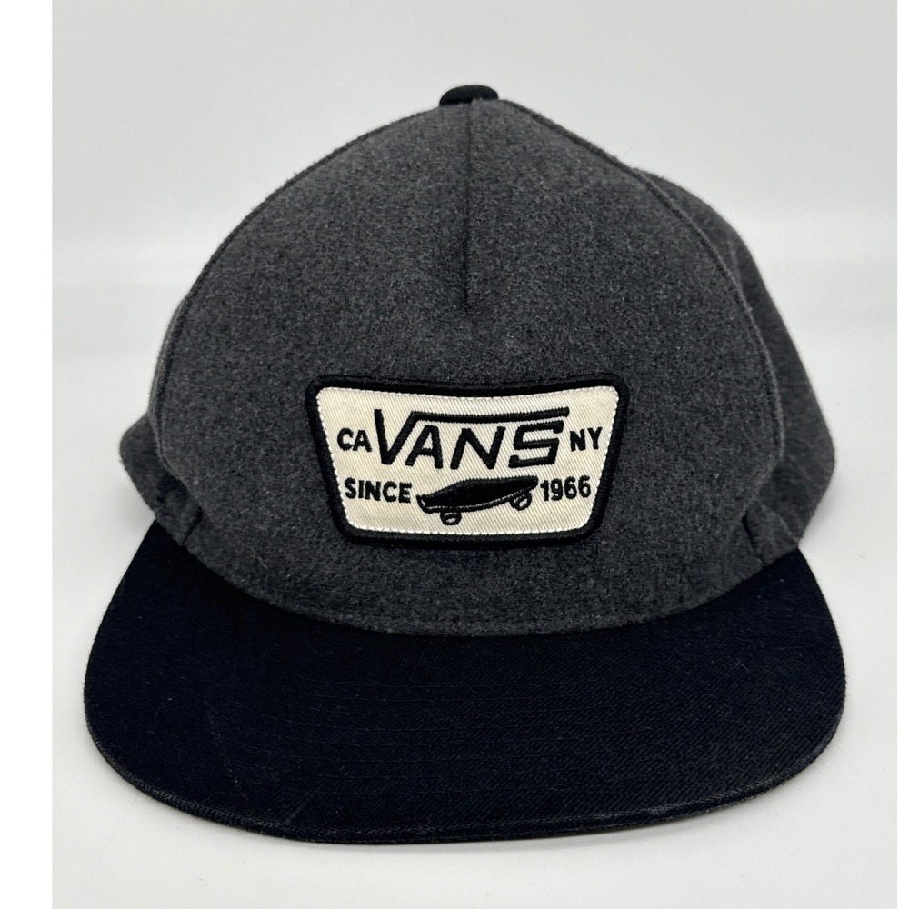 Vans Off The Wall Since 1966 Snapback Hat Grey Black 5-Panel Cap
